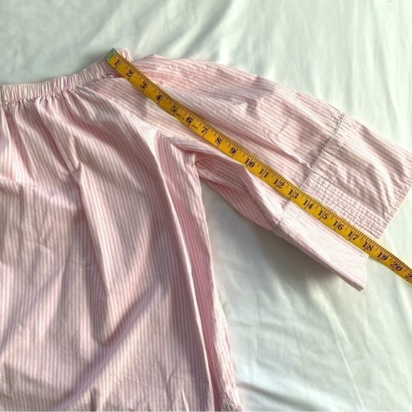Free Assembly Pin Stripped Off Shoulder Barbie Doll Pink & White Blouse Size XL - Picture 7 of 10